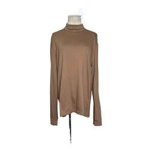 Theory brown long sleeves high neck top size XL